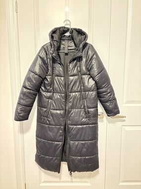 ONLY-  Long Black Puffer Coat with Hood- Great condition!!! Size XS also fits S!